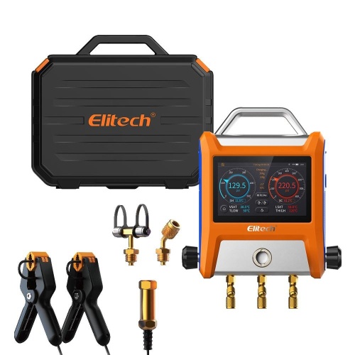 Elitech EMG-20V манометрический коллектор цифровой двухвентильный для заправки фреона фото 3
